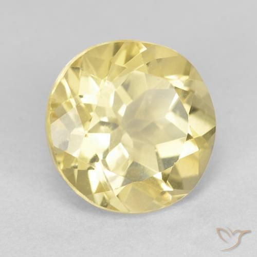 1.89 ct Yellow Beryl Stone, Natural Beryl in Round Facet Shape for Sale