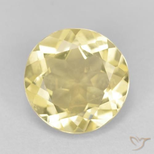 1.72ct Natural Very Light Dijon Yellow Beryl, Round, VVS