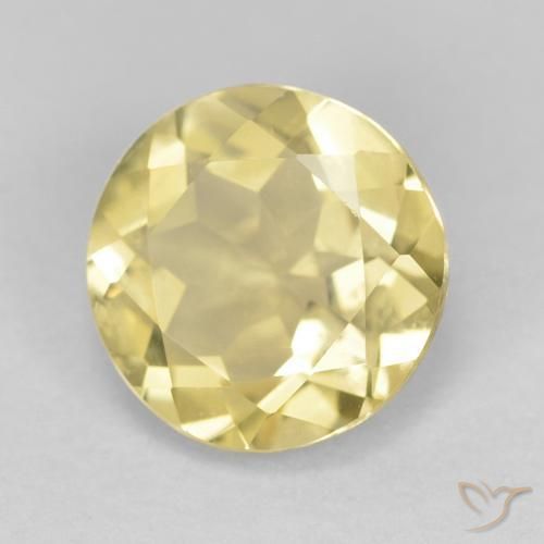 1.72 ct Yellow Beryl Stone, Natural Beryl in Round Facet Shape for Sale