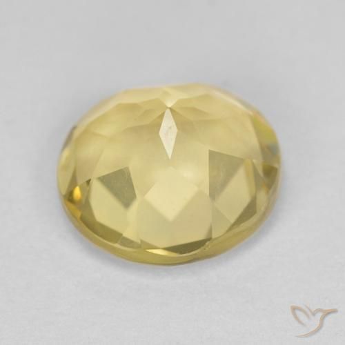 Beryl Gemstone in 8 mm (calibrated) Size for Sale, Beryl Stone in Very Light Dijon Yellow Color