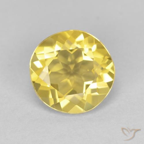 1.26ct Natural Medium Yellow Beryl, Round, VVS