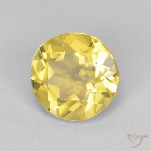 1.26 ct Yellow Beryl Stone, Natural Beryl in Round Facet Shape for Sale