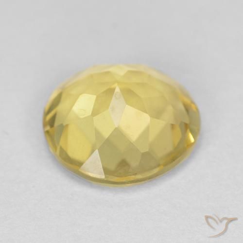 Beryl Gemstone in 8 mm (calibrated) Size for Sale, Beryl Stone in Bumblebee Yellow Color