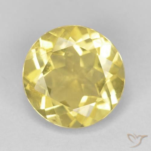 1.69ct Natural Medium Yellow Beryl, Round, VVS