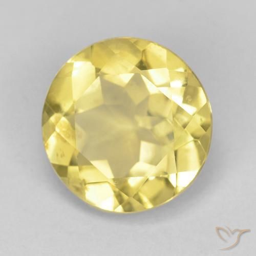 1.69 ct Yellow Beryl Stone, Natural Beryl in Round Facet Shape for Sale