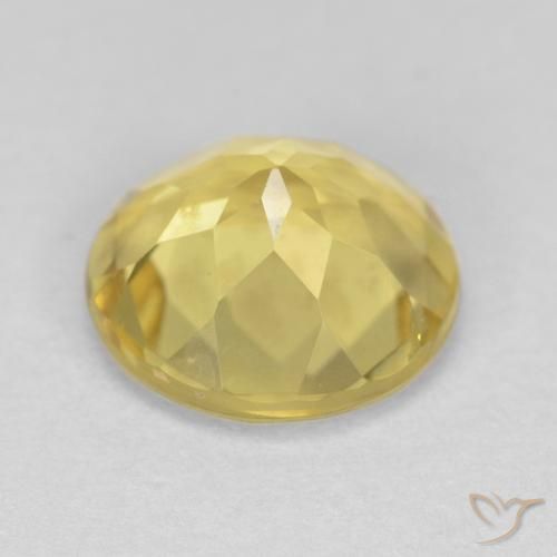 Beryl Gemstone in 8 mm (calibrated) Size for Sale, Beryl Stone in Medium Yellow Color