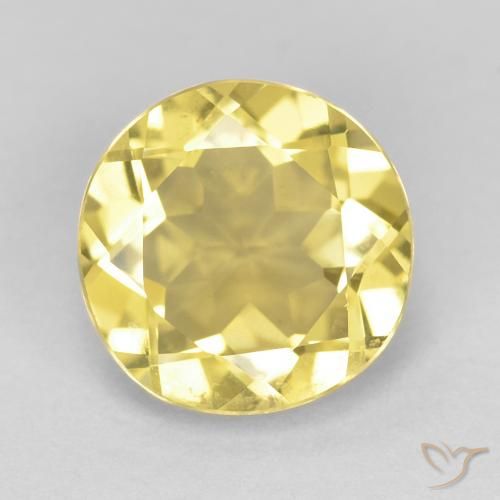 1.74ct Natural Tuscany Yellow Beryl, Round, VVS