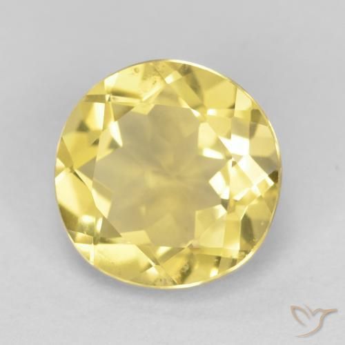 1.74 ct Yellow Beryl Stone, Natural Beryl in Round Facet Shape for Sale