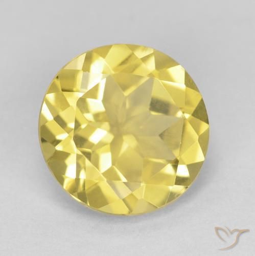 1.59 ct Yellow Beryl Stone, Natural Beryl in Round Facet Shape for Sale