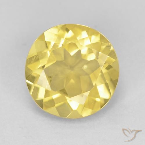 1.65ct Natural Medium Yellow Beryl, Round, VVS