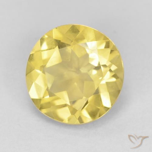 1.65 ct Yellow Beryl Stone, Natural Beryl in Round Facet Shape for Sale
