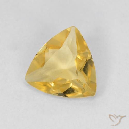 0.82 ct Yellow Beryl Stone, Natural Beryl in Trillion Facet Shape for Sale