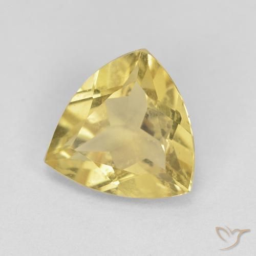 1.38 ct Yellow Beryl Stone, Natural Beryl in Trillion Facet Shape for Sale