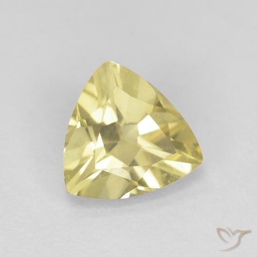 0.90 ct Yellow Beryl Stone, Natural Beryl in Trillion Facet Shape for Sale