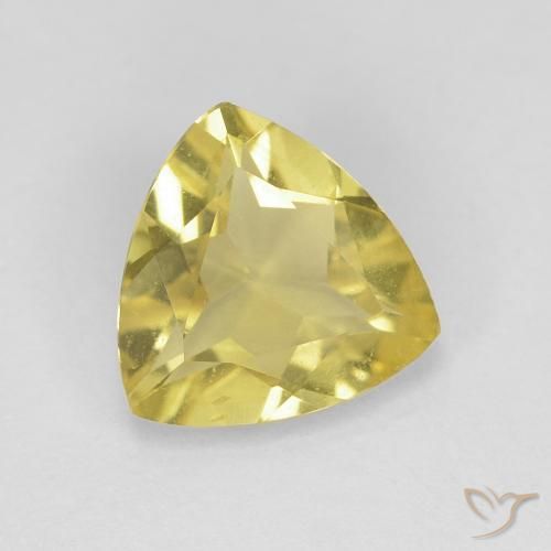 1.18 ct Yellow Beryl Stone, Natural Beryl in Trillion Facet Shape for Sale
