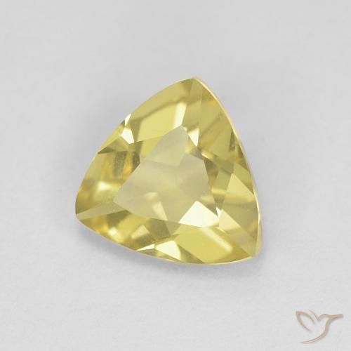 0.91 ct Yellow Beryl Stone, Natural Beryl in Trillion Facet Shape for Sale