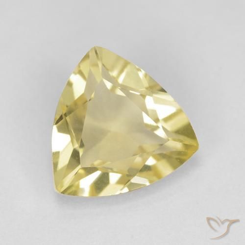1.51 ct Yellow Beryl Stone, Natural Beryl in Trillion Facet Shape for Sale