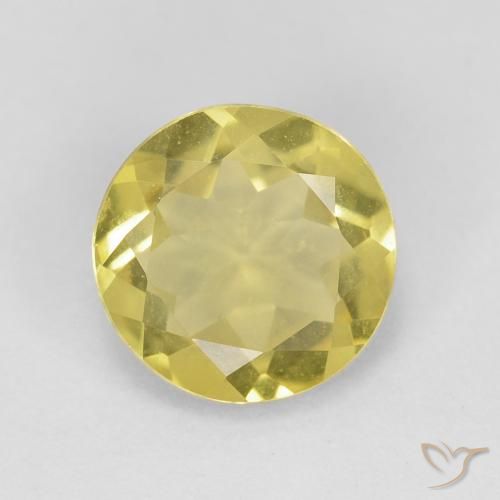 1.65ct Natural Medium Yellow Beryl, Round, VVS