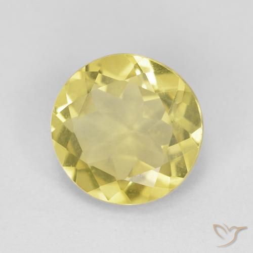 1.65 ct Yellow Beryl Stone, Natural Beryl in Round Facet Shape for Sale