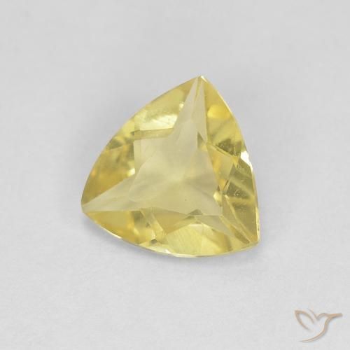 0.73 ct Yellow Beryl Stone, Natural Beryl in Trillion Facet Shape for Sale