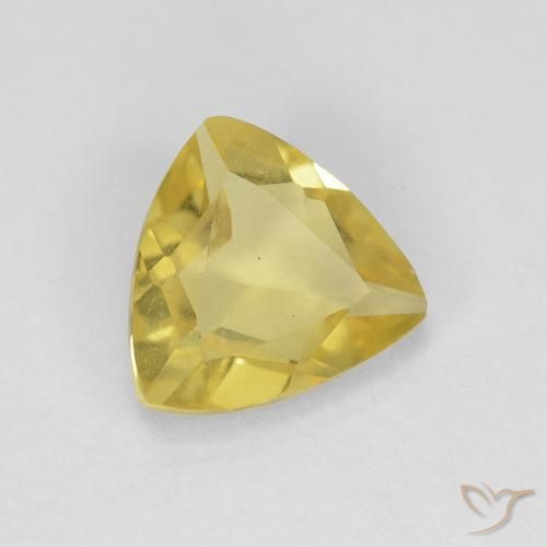 1.01 ct Yellow Beryl Stone, Natural Beryl in Trillion Facet Shape for Sale