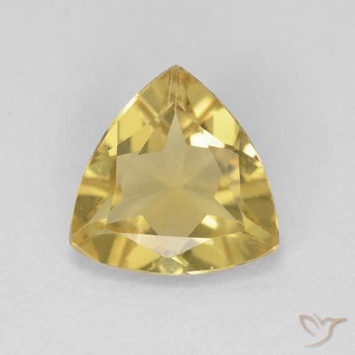 Berilo Amarillo Forma trillón de 8 x 7,9mm de Madagascar, peso de 1.22 ct, piedra preciosa natural No tratado en claridad vvs, Berilo de 1 pieza - Color: Amarillo vivo, dureza Mohs de 7.5 - 8 Adecuado para joyas de uso diario, Photo A