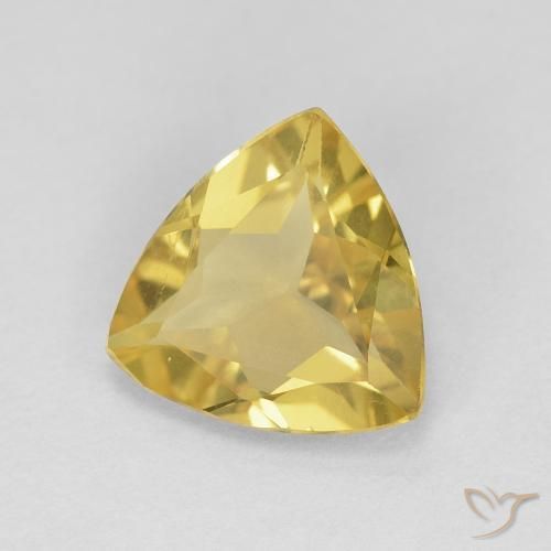 1.22 ct Yellow Beryl Stone, Natural Beryl in Trillion Facet Shape for Sale