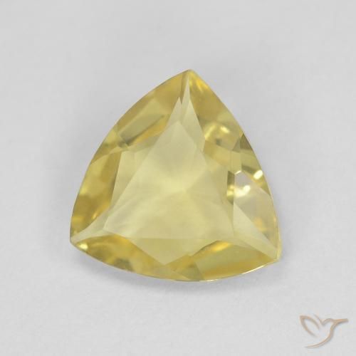 1.20 ct Yellow Beryl Stone, Natural Beryl in Trillion Facet Shape for Sale