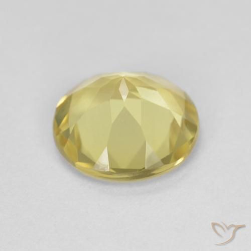Beryl Gemstone in 8 mm (calibrated) Size for Sale, Beryl Stone in Light Pineapple Yellow Color