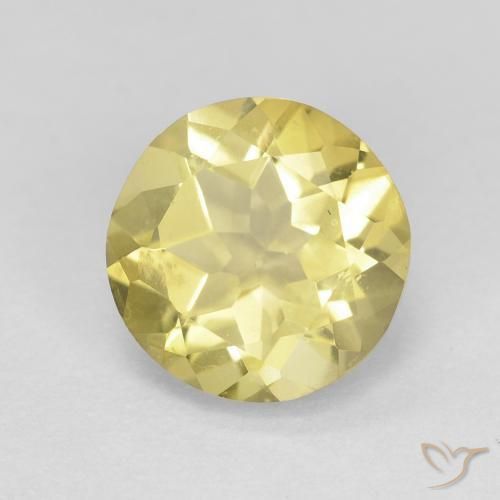 1.72ct Natural Very Light Dijon Yellow Beryl, Round, VVS