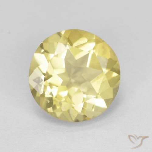 1.72 ct Yellow Beryl Stone, Natural Beryl in Round Facet Shape for Sale