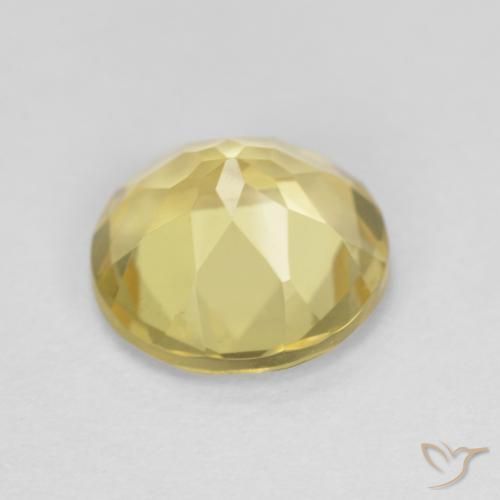 Beryl Gemstone in 8 mm (calibrated) Size for Sale, Beryl Stone in Very Light Dijon Yellow Color