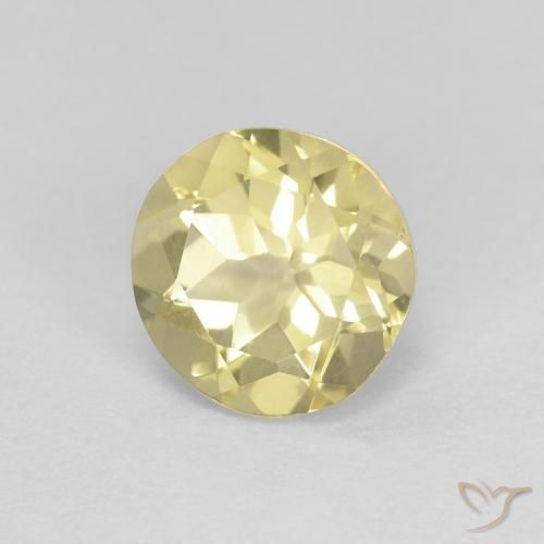 1.35 ct Yellow Beryl Stone, Natural Beryl in Round Facet Shape for Sale