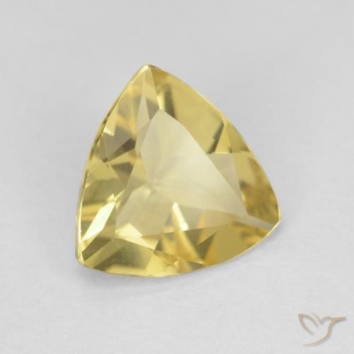 1.23 ct Yellow Beryl Stone, Natural Beryl in Trillion Facet Shape for Sale