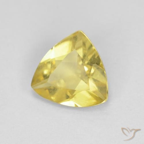 0.96 ct Yellow Beryl Stone, Natural Beryl in Trillion Facet Shape for Sale