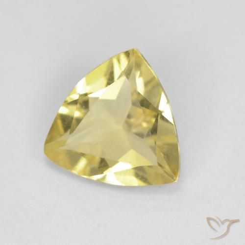 1.05 ct Yellow Beryl Stone, Natural Beryl in Trillion Facet Shape for Sale