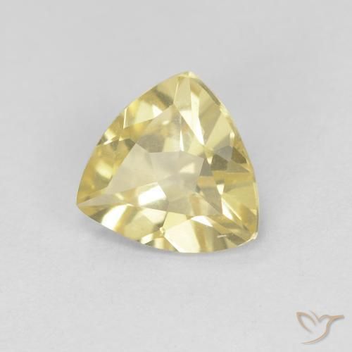 1.03 ct Yellow Beryl Stone, Natural Beryl in Trillion Facet Shape for Sale