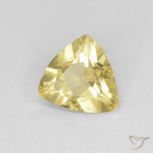 0.88 ct Yellow Beryl Stone, Natural Beryl in Trillion Facet Shape for Sale