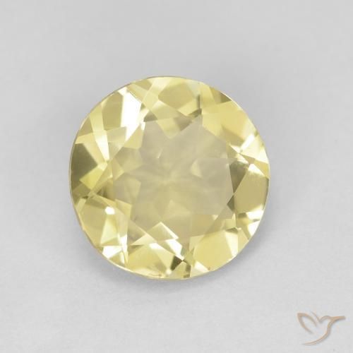 1.45 ct Yellow Beryl Stone, Natural Beryl in Round Facet Shape for Sale