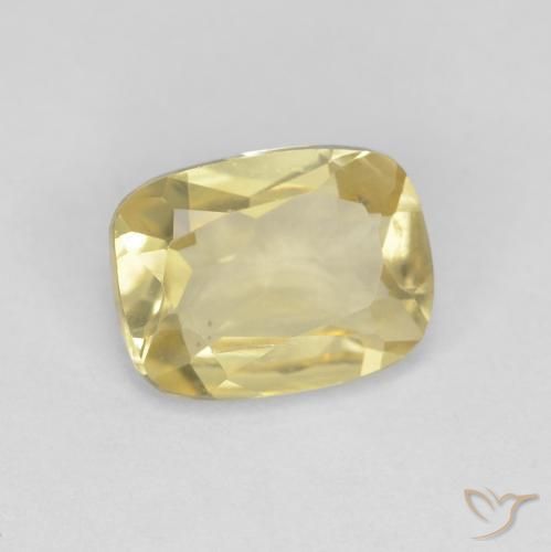 1.25 ct Yellow Beryl Stone, Natural Beryl in Cushion-Cut Shape for Sale