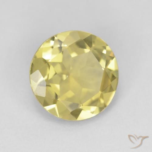1.48 ct Yellow Beryl Stone, Natural Beryl in Round Facet Shape for Sale