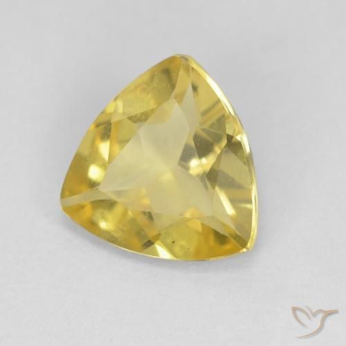 1.27 ct Yellow Beryl Stone, Natural Beryl in Trillion Facet Shape for Sale