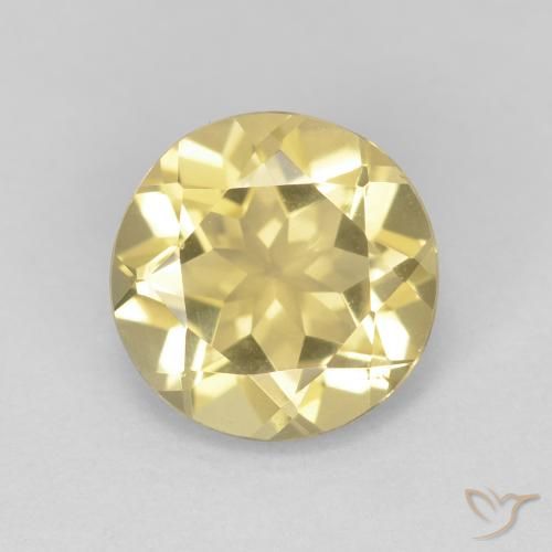 1.72ct Natural Light Yellow Beryl, Round, VVS