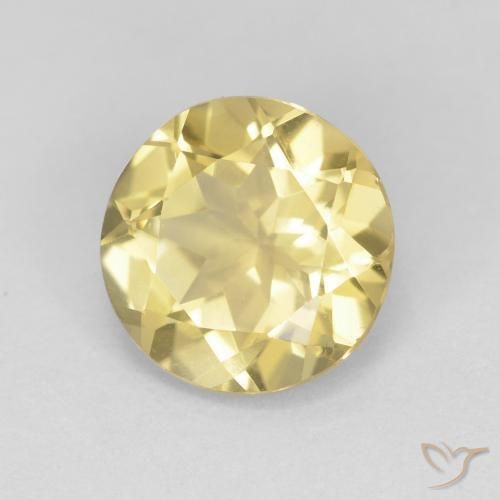 1.72 ct Yellow Beryl Stone, Natural Beryl in Round Facet Shape for Sale