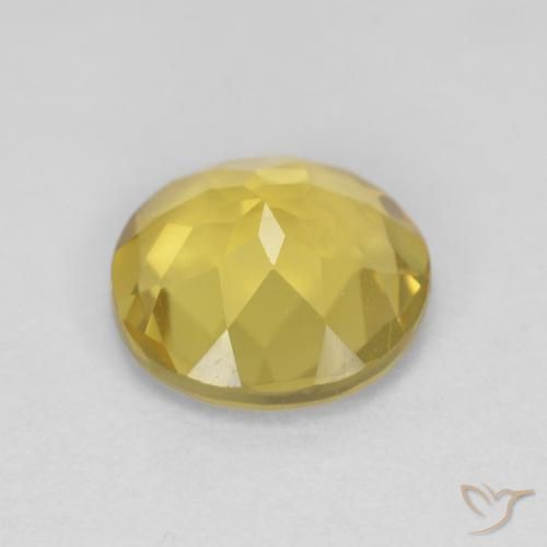 Beryl Gemstone in 8 mm (calibrated) Size for Sale, Beryl Stone in Yellowish Gold Color