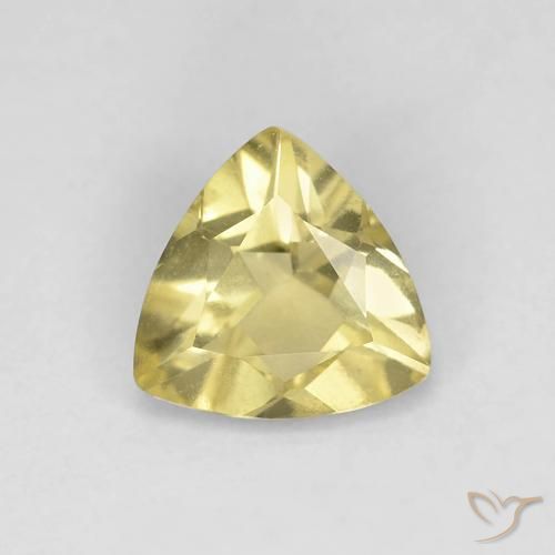 0.86 ct Yellow Beryl Stone, Natural Beryl in Trillion Facet Shape for Sale