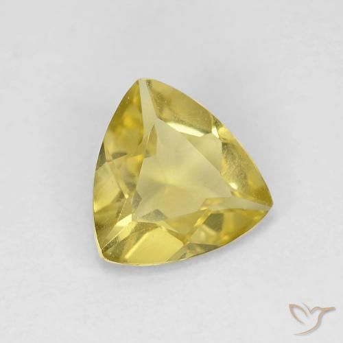 0.88 ct Yellow Beryl Stone, Natural Beryl in Trillion Facet Shape for Sale
