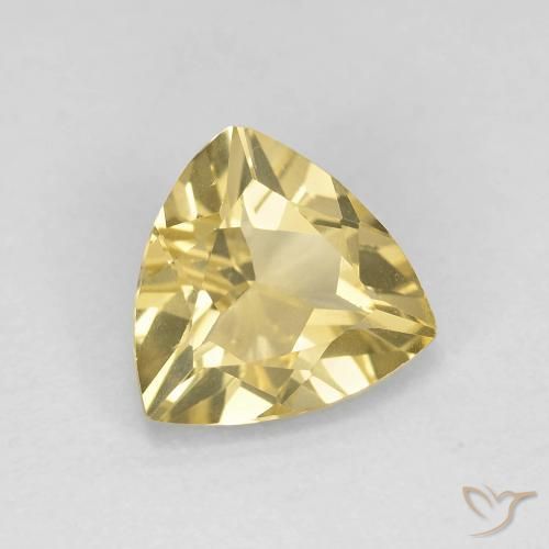 1.39 ct Yellow Beryl Stone, Natural Beryl in Trillion Facet Shape for Sale