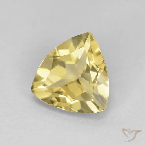 1.32 ct Yellow Beryl Stone, Natural Beryl in Trillion Facet Shape for Sale