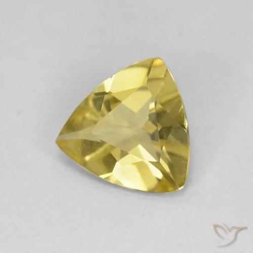 0.81 ct Yellow Beryl Stone, Natural Beryl in Trillion Facet Shape for Sale